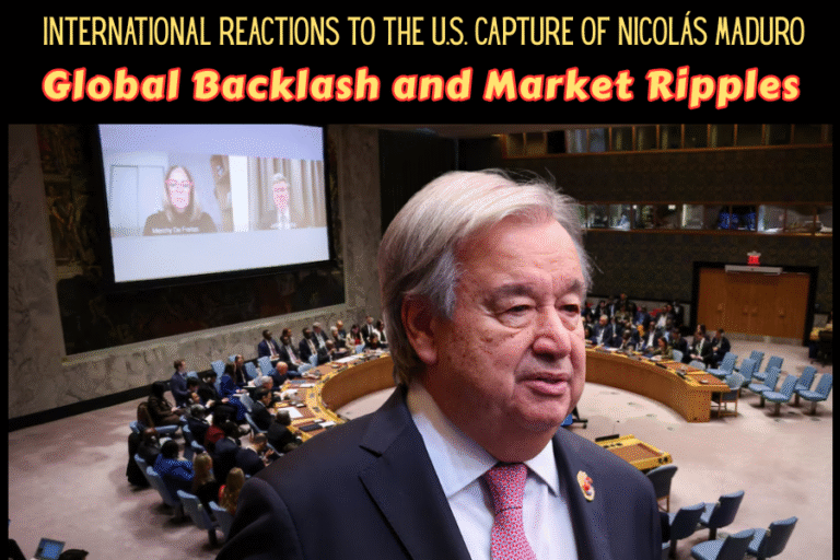 Global Backlash and Market Ripples: International Reactions to the U.S. Capture of Nicolás Maduro