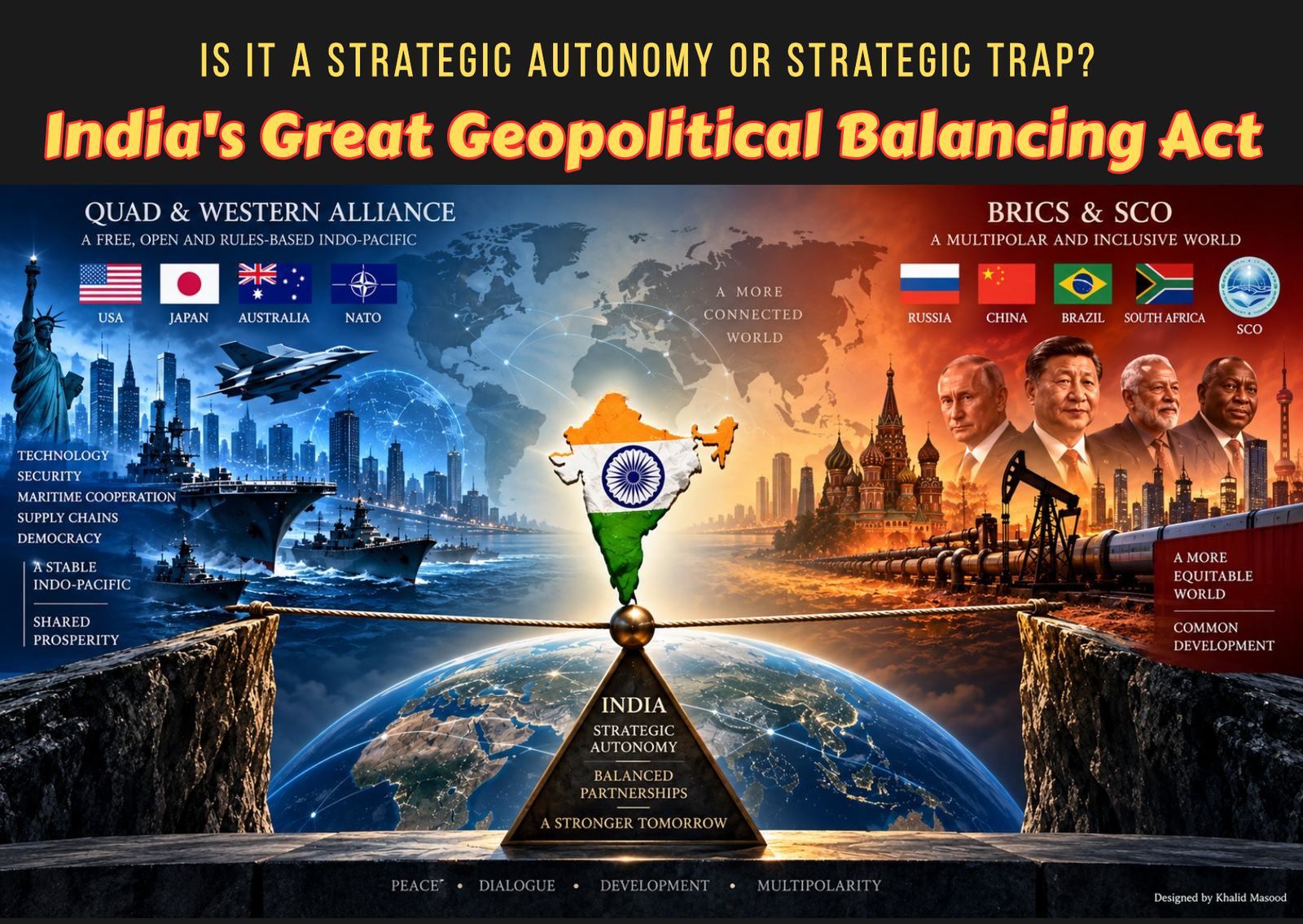 India in Fix in Quad and BRICS